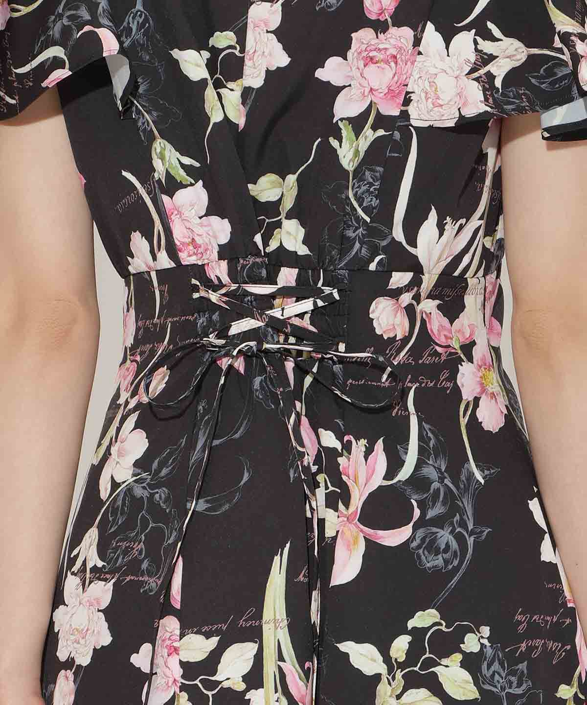 WILLSELECTION「ボタニカルフラワーフレアスリーブワンピース」|ワンピース|