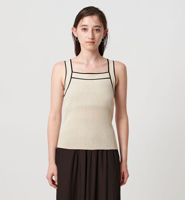 UNITED ARROWS「リブスクエアネック パイピングキャミソール - ウォッシャブル -」|キャミソール|