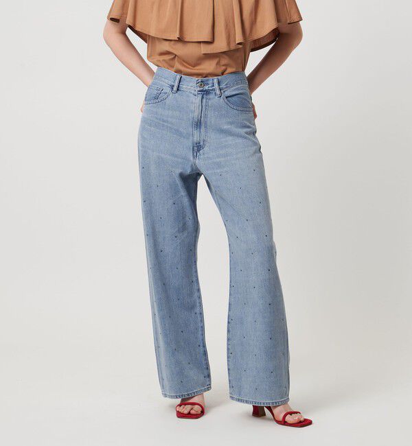 UNITED ARROWS「コットンビジューデニムパンツ」|デニム|