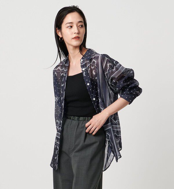 UNITED ARROWS「オーガンジー プリント シャツ ‐ウォッシャブル‐」|シャツ・ブラウス|その他1