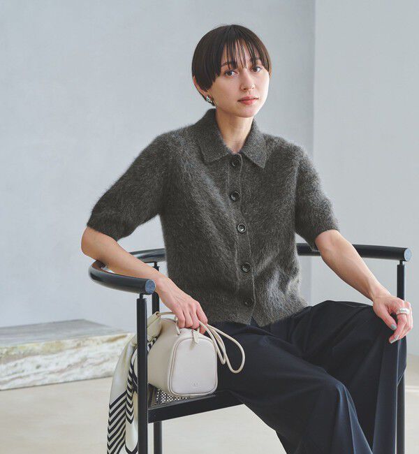 UNITED ARROWS「フォックスカシミヤ ショートスリーブ ポロニット」|ニット・セーター|