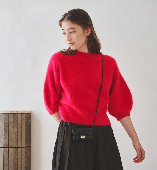 UNITED ARROWS「フォックスカシミヤ パフ ハーフスリーブ ニット」|ニット・セーター|