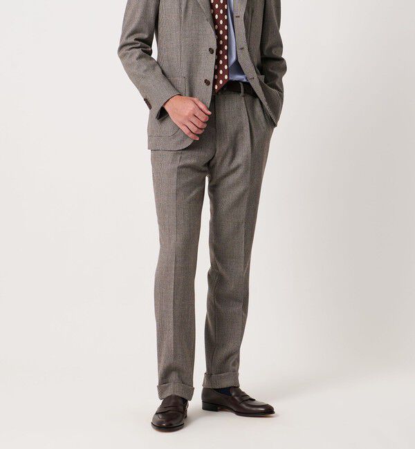 UNITED ARROWS「ハウンドトゥース 1プリーツ パンツ R―MODEL」|スーツ|