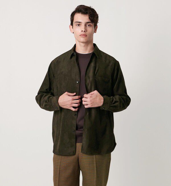 UNITED ARROWS「スエードライク レギュラーカラー オーバーシャツ」|シャツ・ブラウス|