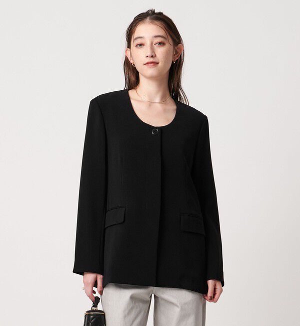 UNITED ARROWS「Uネックライン ジャケット」|テーラードジャケット|BLACK