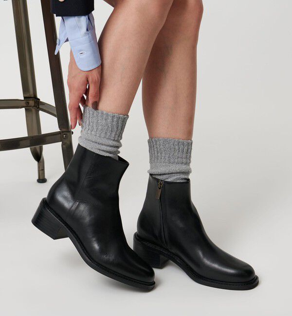 UNITED ARROWS「レザー ショートブーツ」|ショートブーツ|