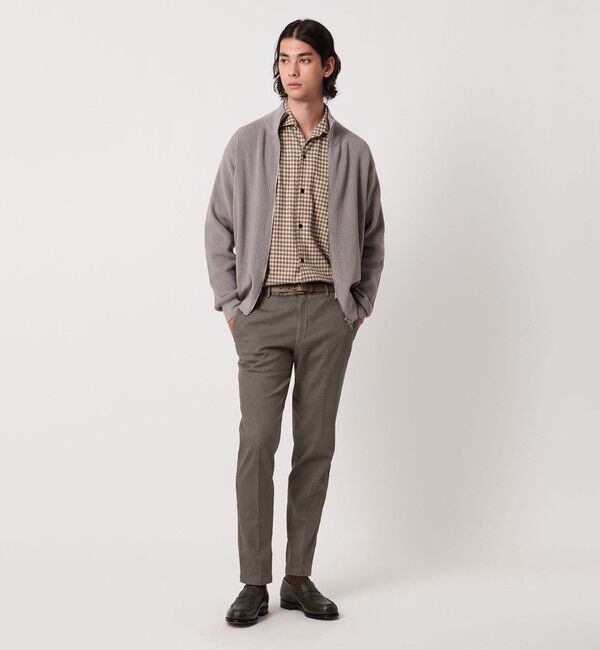 UNITED ARROWS「ピケ ガーメントダイ スリムテーパード ノープリーツパンツ」|チノ|