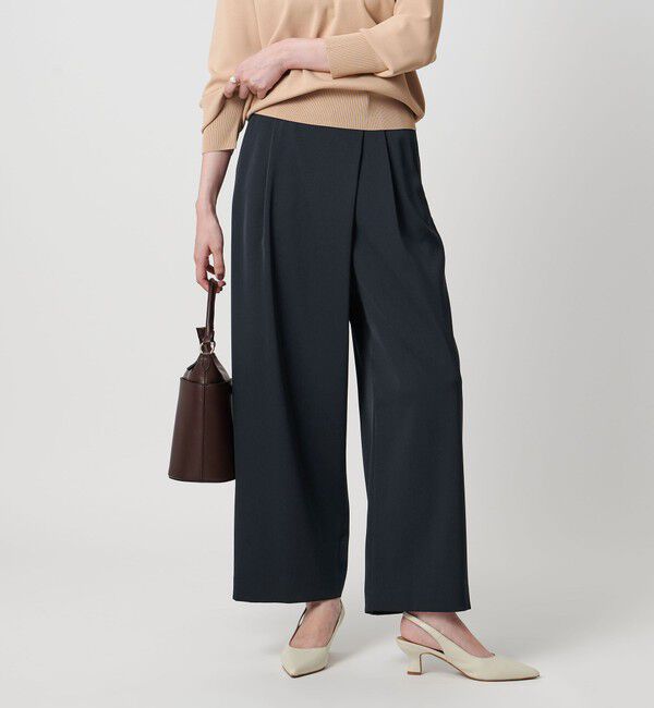 UNITED ARROWS「ドレープ ラップ  パンツ ウォッシャブル」|チノ|NAVY