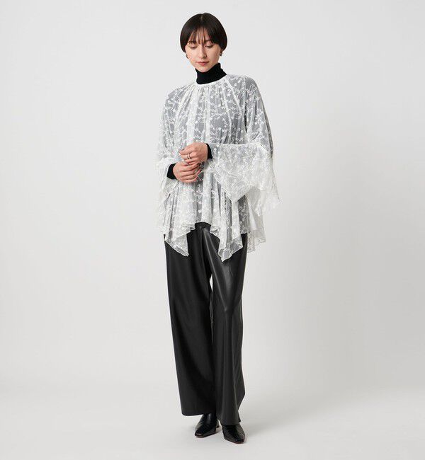 UNITED ARROWS「レザーライク ストレート パンツ ウォッシャブル」|チノ|