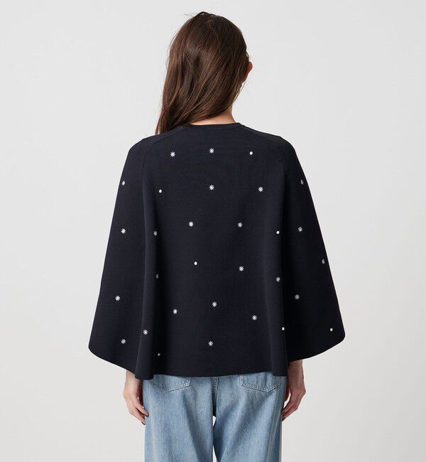 UNITED ARROWS「エンブロイダリー フラワー ケープニット ‐ウォッシャブル‐」|ニット・セーター|