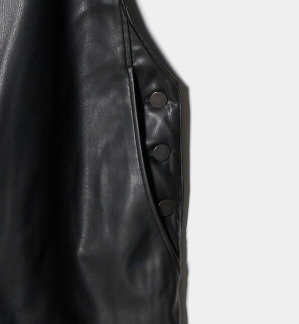 UNITED ARROWS「レザーライク サロペット パンツ‐ウォッシャブル‐」|オールインワン|