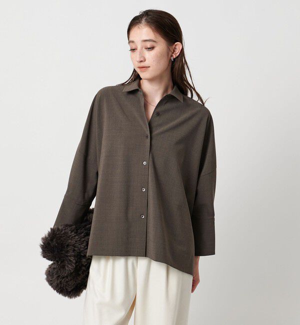 UNITED ARROWS「ドルマン シャツ‐ウォッシャブル‐」|シャツ・ブラウス|DK.BROWN