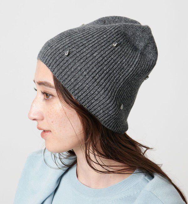 UNITED ARROWS「ドロップビジュー ニットキャップ」|ニット帽|MD.GRAY