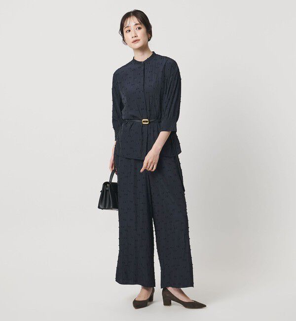 UNITED ARROWS「ドットカットジャガード イージー ワイド パンツ ‐ウォッシャブル‐」|チノ|