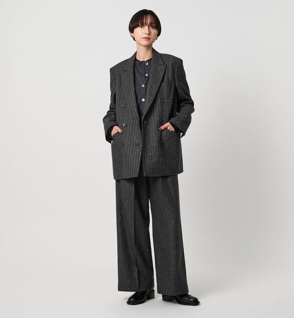 UNITED ARROWS「ダブルブレスト ストライプ ジャケット」|テーラードジャケット|