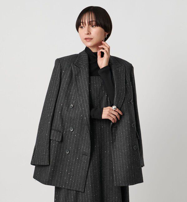 UNITED ARROWS「ダブルブレスト ストライプ ジャケット」|テーラードジャケット|