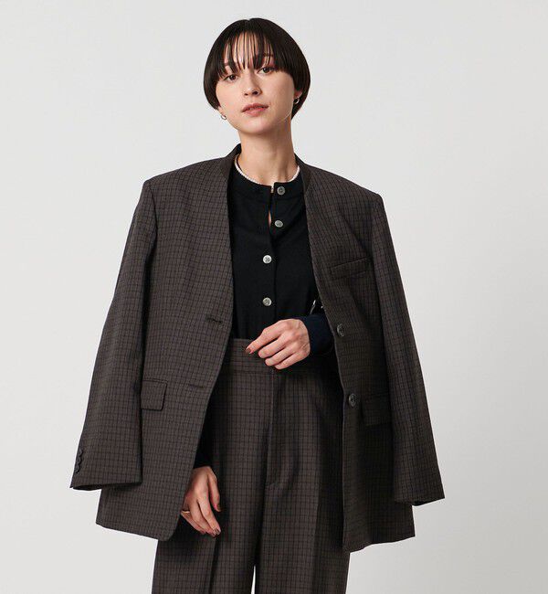 UNITED ARROWS「ガンクラブ チェック ジャケット」|ノーカラージャケット|その他1