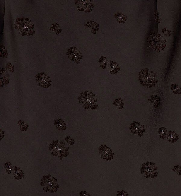 UNITED ARROWS「サテン フラワー ジャガード ロングスカート」|フレア|