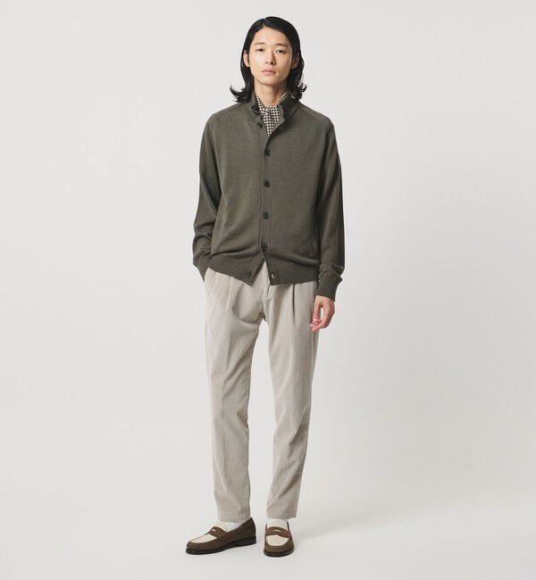 UNITED ARROWS「YAMAGATA ミドルゲージ レイズドネック ニット」|カーディガン|