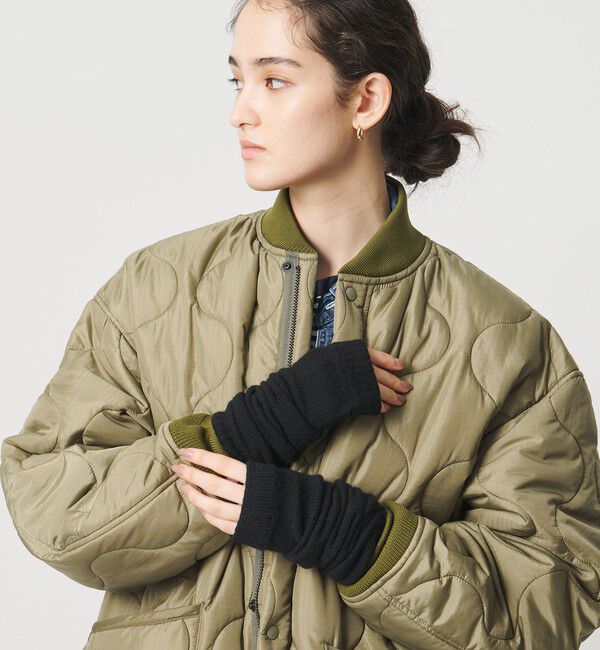 UNITED ARROWS「【別注】＜Johnstons of Elgin＞カシミヤ ロング フィンガーレスグローブ」|手袋|BLACK