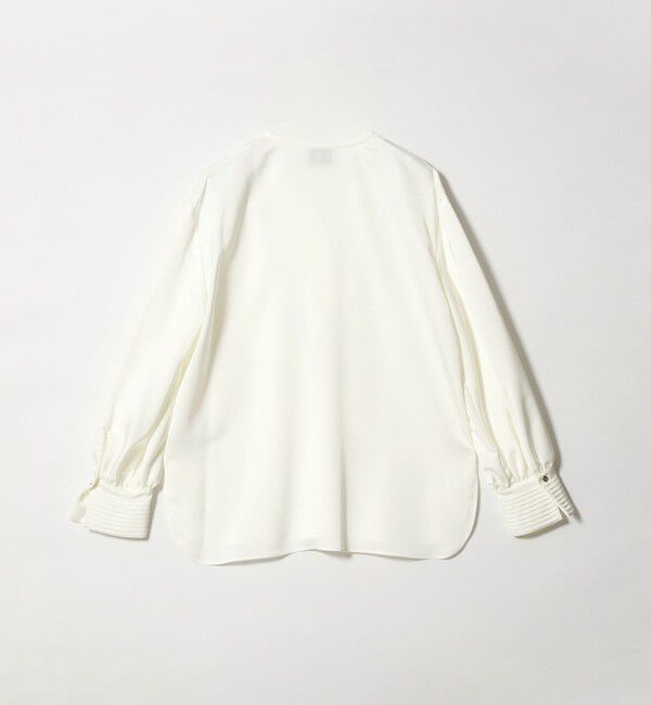 UNITED ARROWS「サテン Vネック ブラウス ‐ウォッシャブル‐」|シャツ・ブラウス|