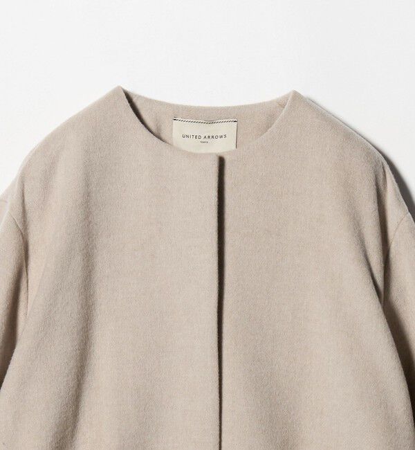 UNITED ARROWS「バック フレア ショート コート」|ノーカラージャケット|