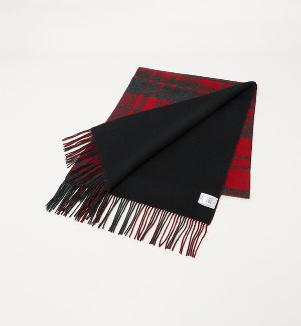 UNITED ARROWS「カシミヤ リバーシブル チェックマフラー」|マフラー|RED