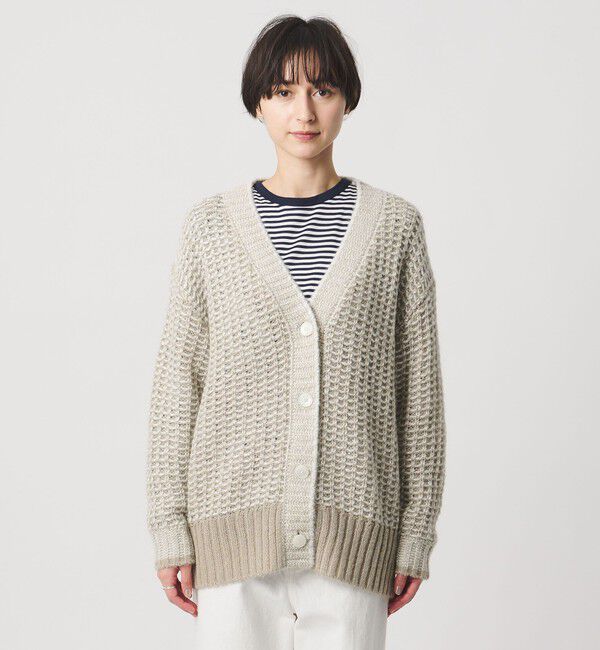 UNITED ARROWS「カラーミックス インレイド カーディガン」|カーディガン|