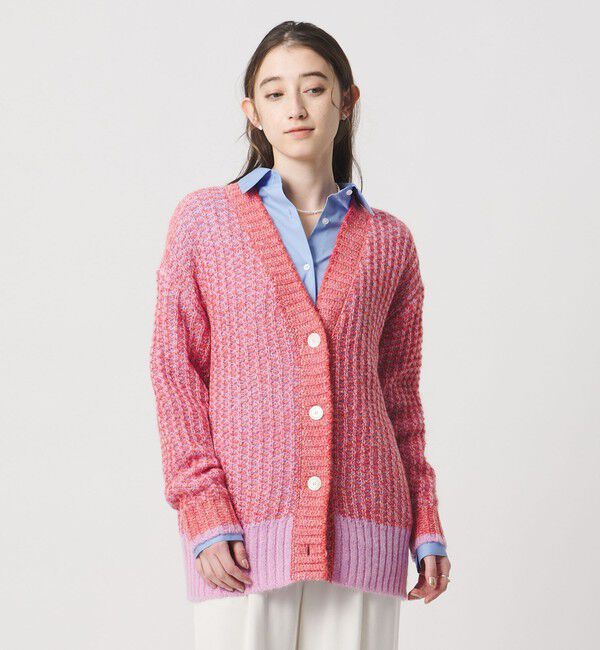 UNITED ARROWS「カラーミックス インレイド カーディガン」|カーディガン|