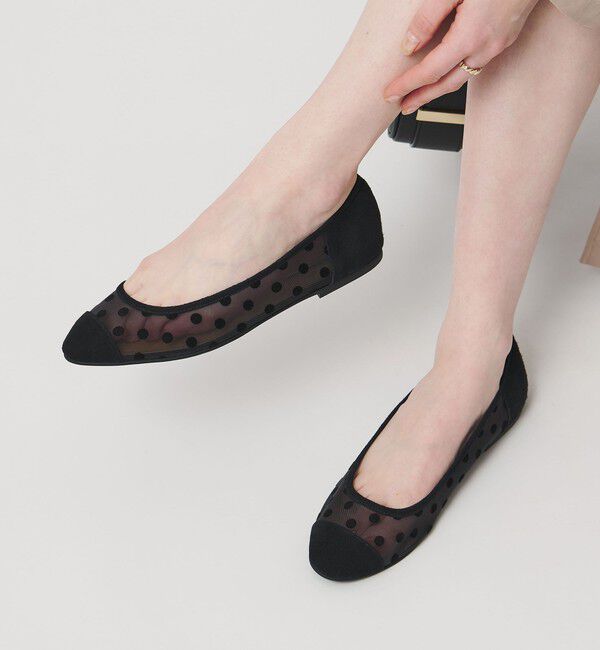 UNITED ARROWS「ドット バレエシューズ」|バレエシューズ|BLACK