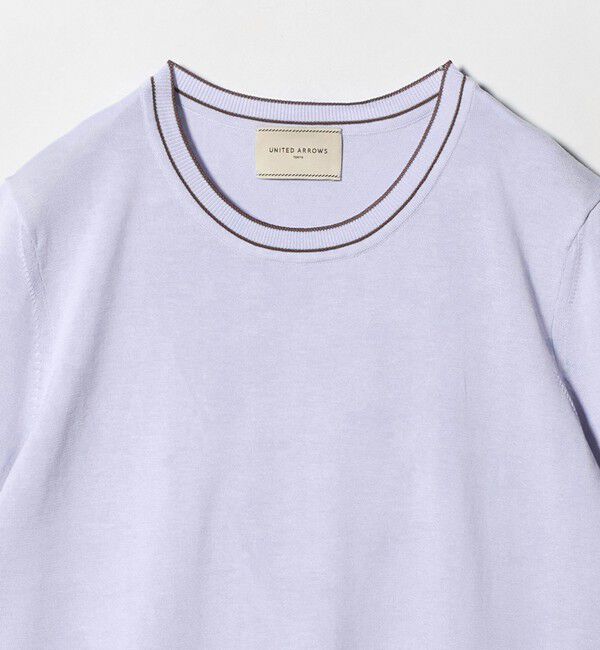 UNITED ARROWS「18G ハーフスリーブ クルーネックニット ‐ウォッシャブル‐」|ニット・セーター|