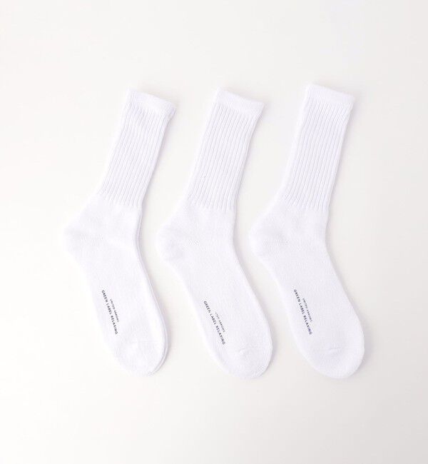 UNITED ARROWS green label relaxing「GLR クルー 3P ソックス」|ソックス|WHITE