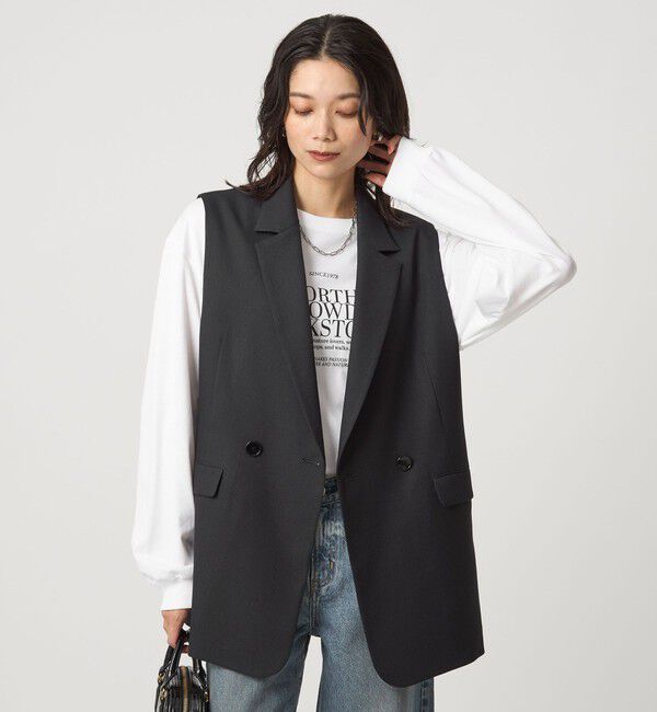 UNITED ARROWS green label relaxing「ツイードライク ジレ マシンウォッシャブル 帯電防止」|ベスト・ジレ|