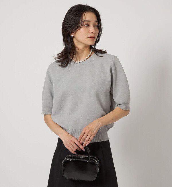 UNITED ARROWS green label relaxing「襟レース 2WAY 5分袖 プルオーバー ニット  -ウォッシャブル-」|ニット・セーター|