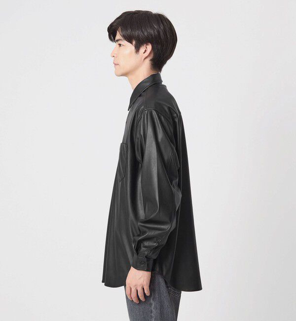 UNITED ARROWS green label relaxing「レザーライク ジャストルーズ シャツ」|シャツ・ブラウス|