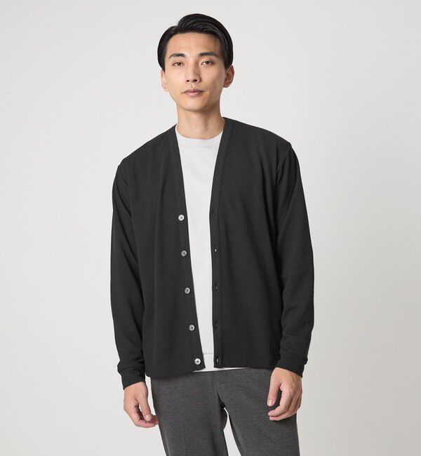 UNITED ARROWS green label relaxing「ハニカム カーディガン」|カーディガン|BLACK