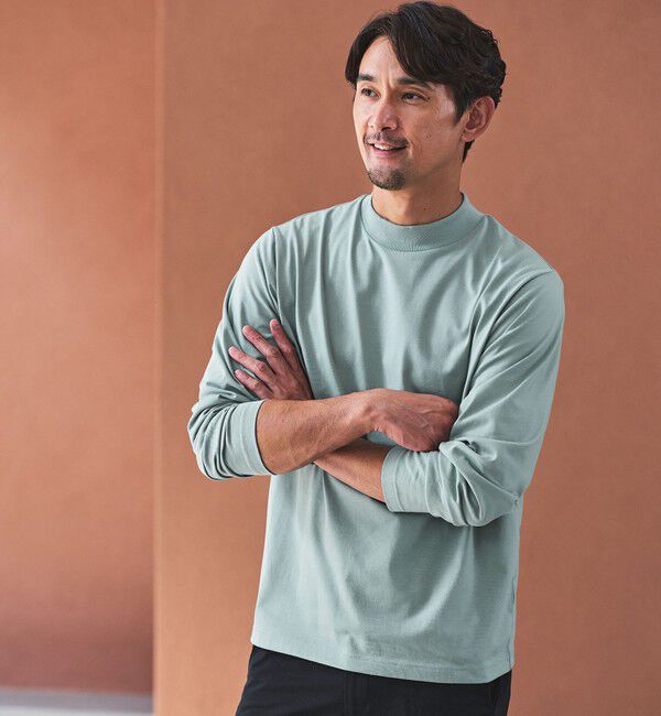 UNITED ARROWS green label relaxing「【WEB限定】JUST fit デイリーモック 長袖 Tシャツ -吸水速乾・抗菌-」|Tシャツ・カットソー|LIME