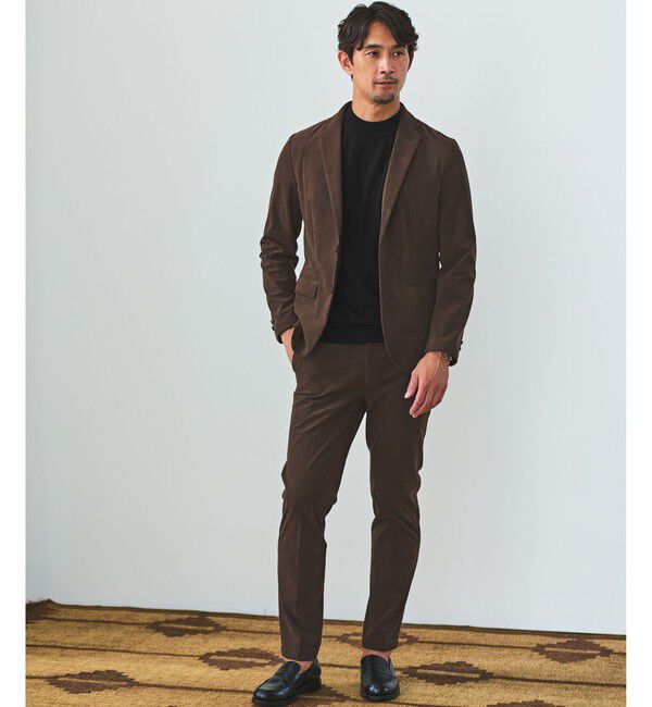 UNITED ARROWS green label relaxing「【WEB限定】JUST fit コーデュロイ ナロー セットアップ -ストレッチ-」|テーラードジャケット|DK.BROWN