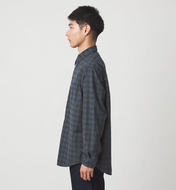 UNITED ARROWS green label relaxing「TRフラノ パターン ジャストルーズ レギュラーカラー シャツ」|シャツ・ブラウス|