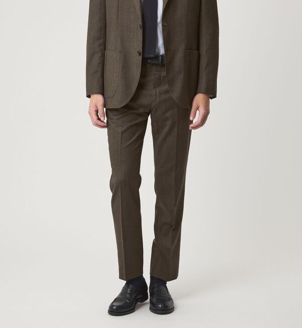 UNITED ARROWS green label relaxing「GLR CLOTH フラノ柄 アジャスター スラックス -ストレッチ-」|スラックス|DK.BROWN