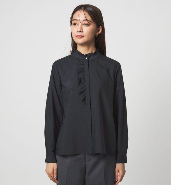 UNITED ARROWS green label relaxing「フリル ディテール ブラウス マシンウォッシャブル UVカット」|シャツ・ブラウス|