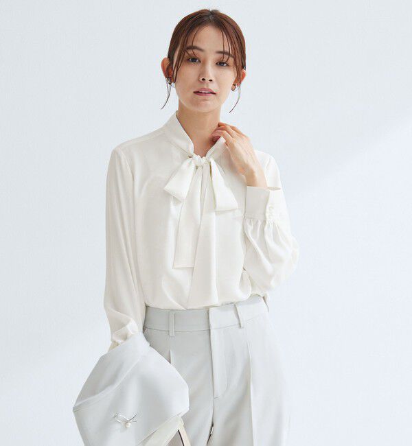 UNITED ARROWS green label relaxing「トロミ ボウタイ ブラウス マシンウォッシャブル」|シャツ・ブラウス|