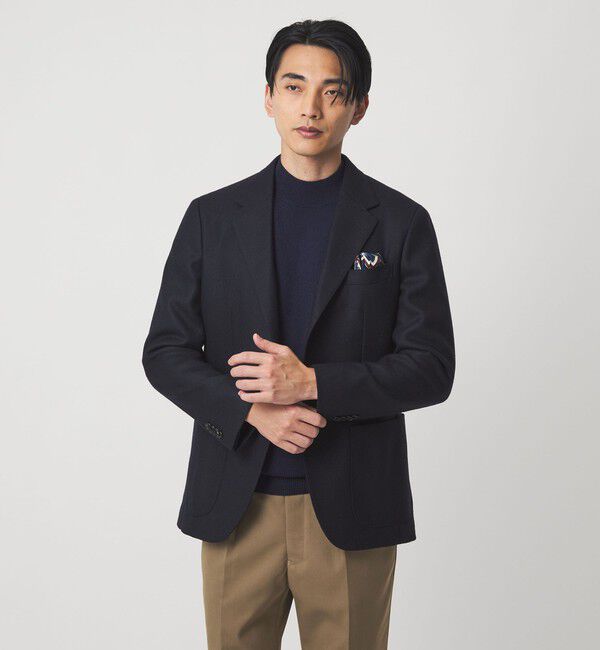 UNITED ARROWS green label relaxing「GLR CLOTH ミルドカルゼ 2B RG ジャケット」|テーラードジャケット|NAVY