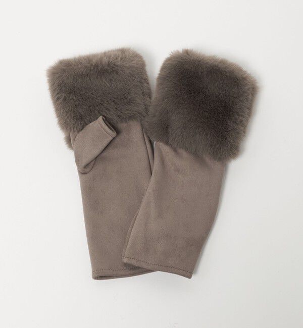 UNITED ARROWS green label relaxing「フェイクファー 切り替え アームウォーマー」|手袋|