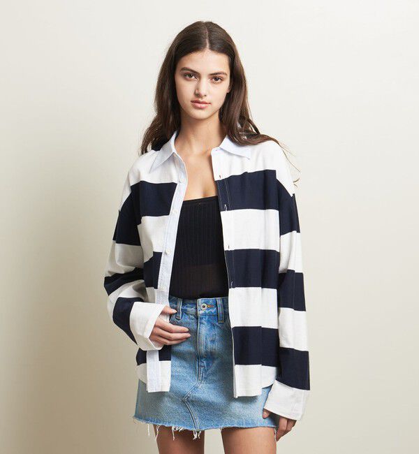 ATTISESSION「＜ATTISESSION＞コットン ビッグ ラグビー シャツ」|Tシャツ・カットソー|