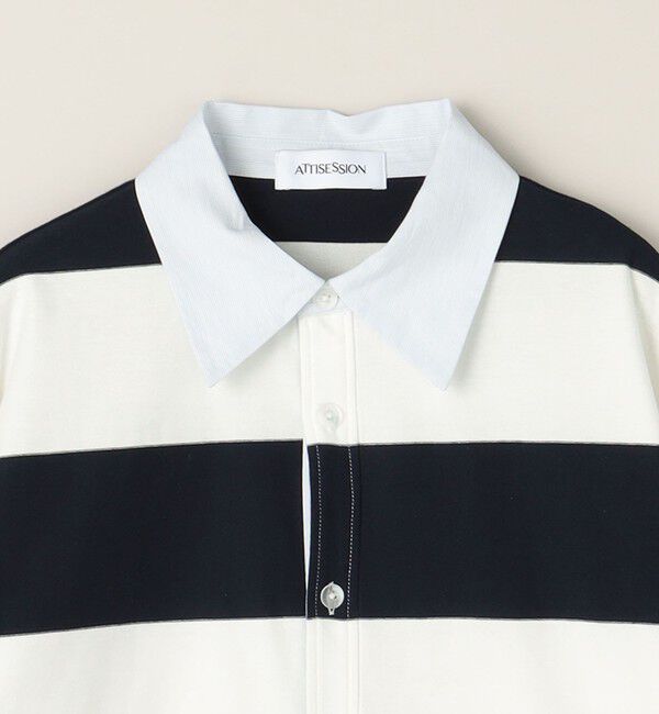 ATTISESSION「＜ATTISESSION＞コットン ビッグ ラグビー シャツ」|Tシャツ・カットソー|