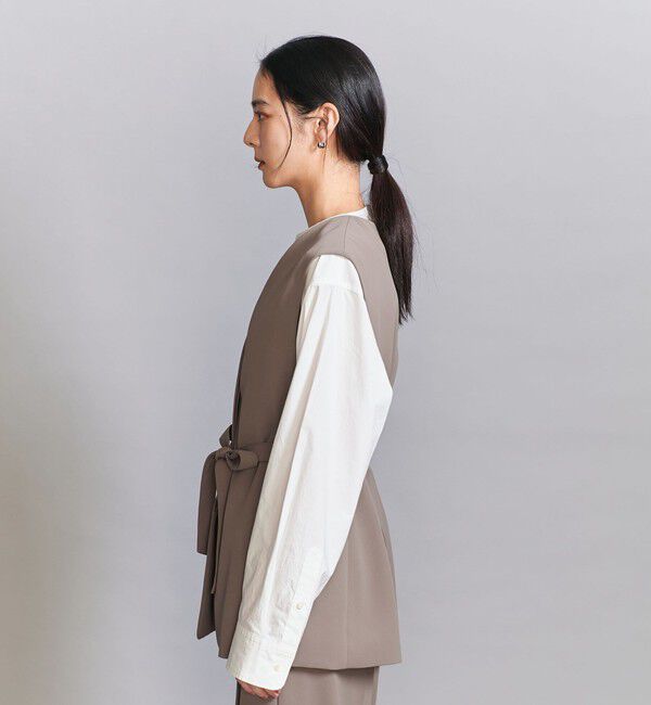 BEAUTY&YOUTH UNITED ARROWS「【WEB限定 Wardrobe DAILY MINIMAL】ダブルクロス リボンベルトジレ ウォッシャブル」|ベスト・ジレ|