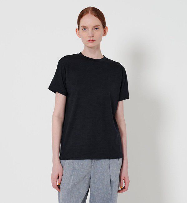 STEVEN ALAN「＜Steven Alan＞ウールジャージー ショートスリーブ Tシャツ」|Tシャツ・カットソー|NAVY