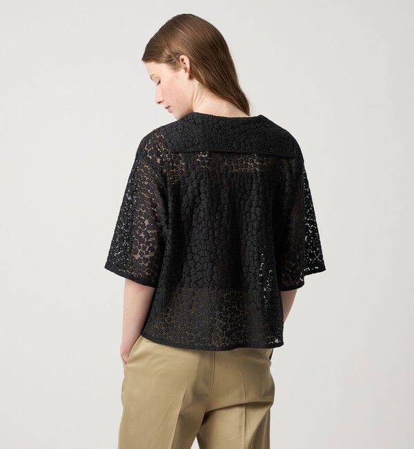 STEVEN ALAN「＜Steven Alan＞レース セーラーカラー ブラウス」|チュニック|BLACK