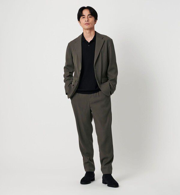 BEAUTY&YOUTH UNITED ARROWS「トリコチン ポリエステル 1プリーツ テーパードパンツ NO.5 セットアップ対応」|チノ|